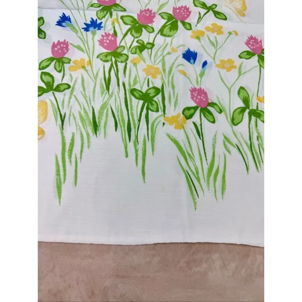 Vintage Floral Pillowcase Set Butterflies 20x30” Burlington